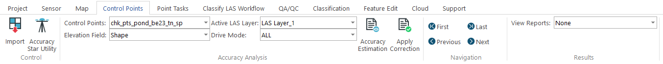 Control Points Tab