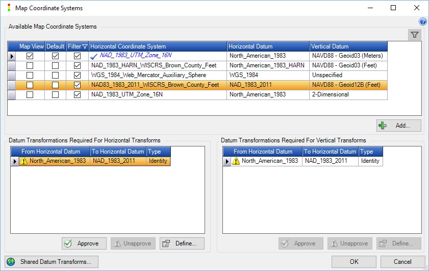 Specify Datum Transformation if needed