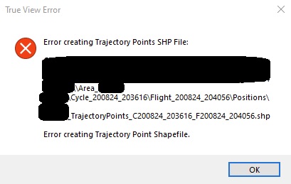 Error Creating Trajectory Points SHP File error message