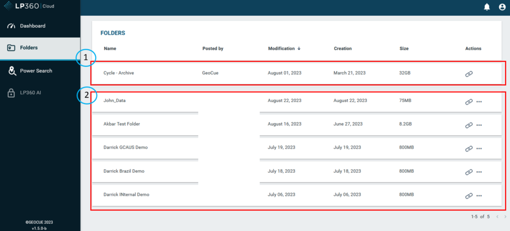 LP360 Cloud folders