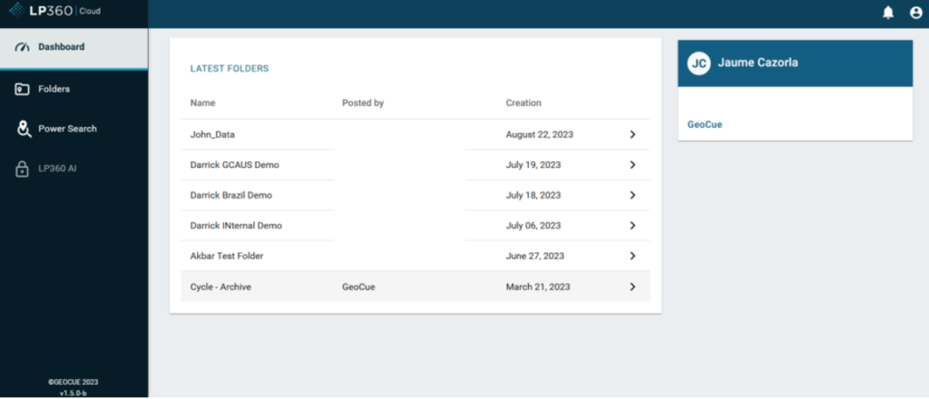 LP360 Cloud dashboard