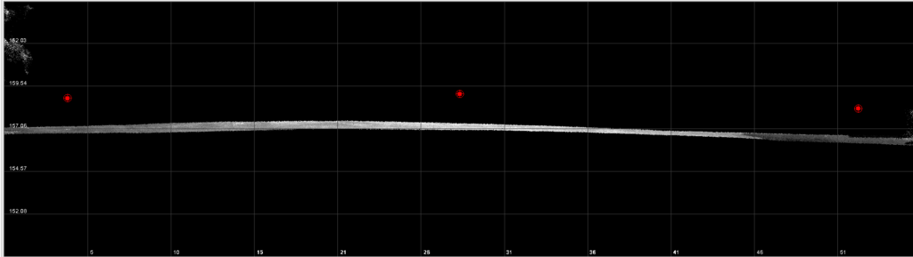 Cross section showing consistent GCPs error.