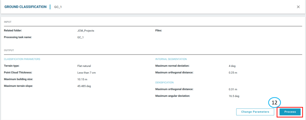 Image showing the summary of a processing task