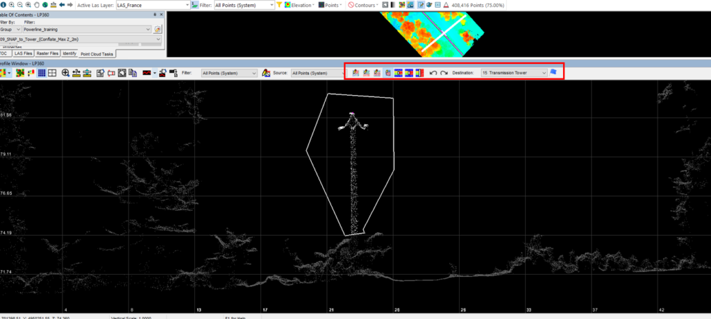 Tower classification in the profile view